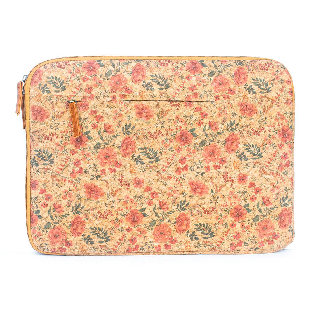 Natural Cork and Printed Notebook Laptop Sleeve - BAGF-074-7