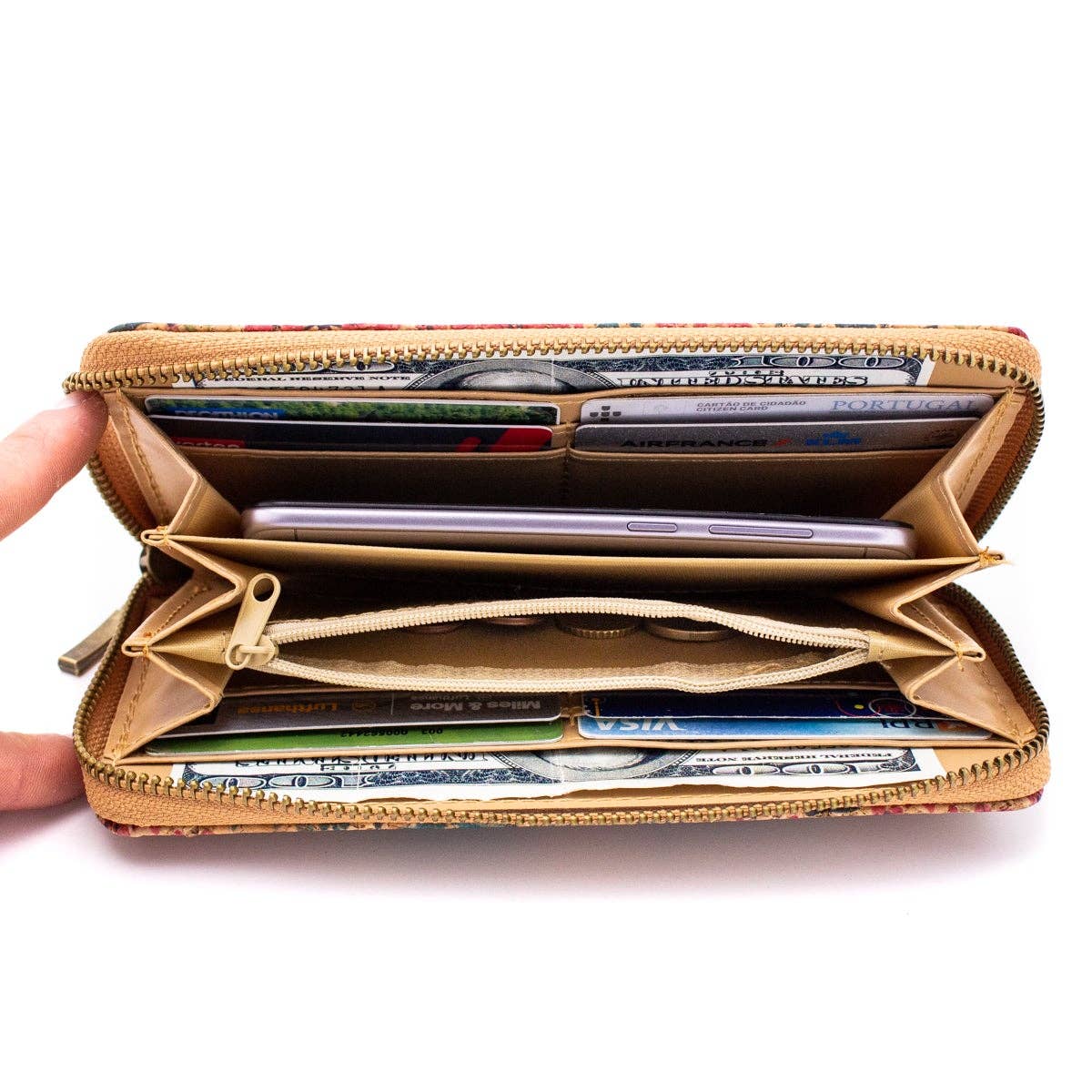 Mid- Wild Blossoms - Vegan Cork Wallet BAGD-200-B-3