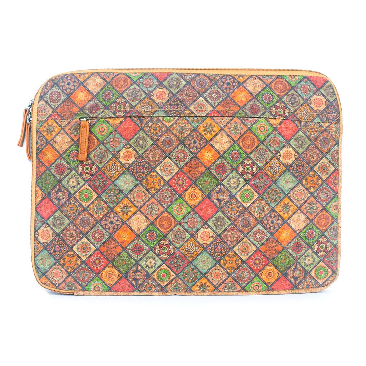 Natural Cork and Printed Notebook Laptop Sleeve - BAGF-074-6