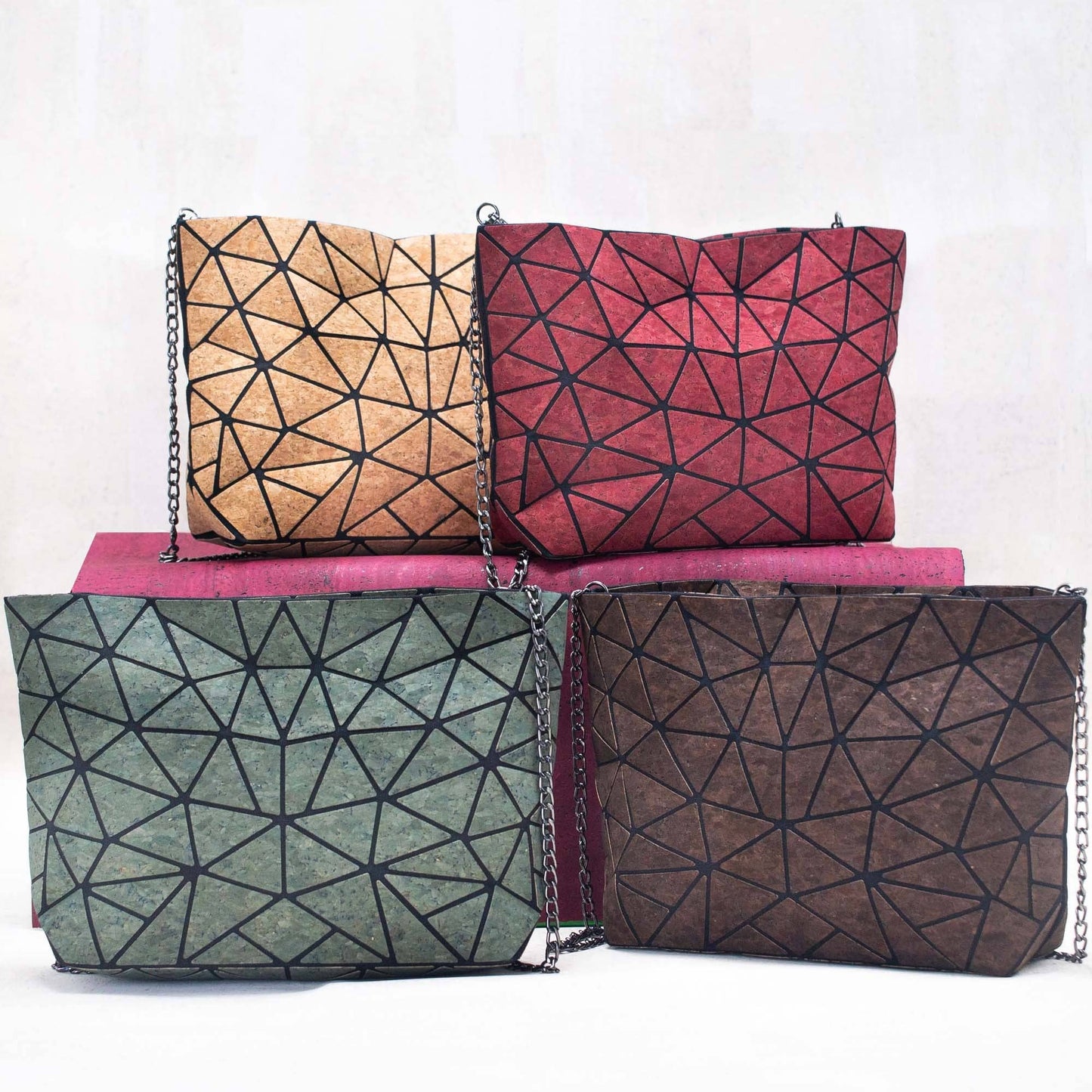 Natural Cork Geometric Chain Crossbody cork Bag BAG-2027-19