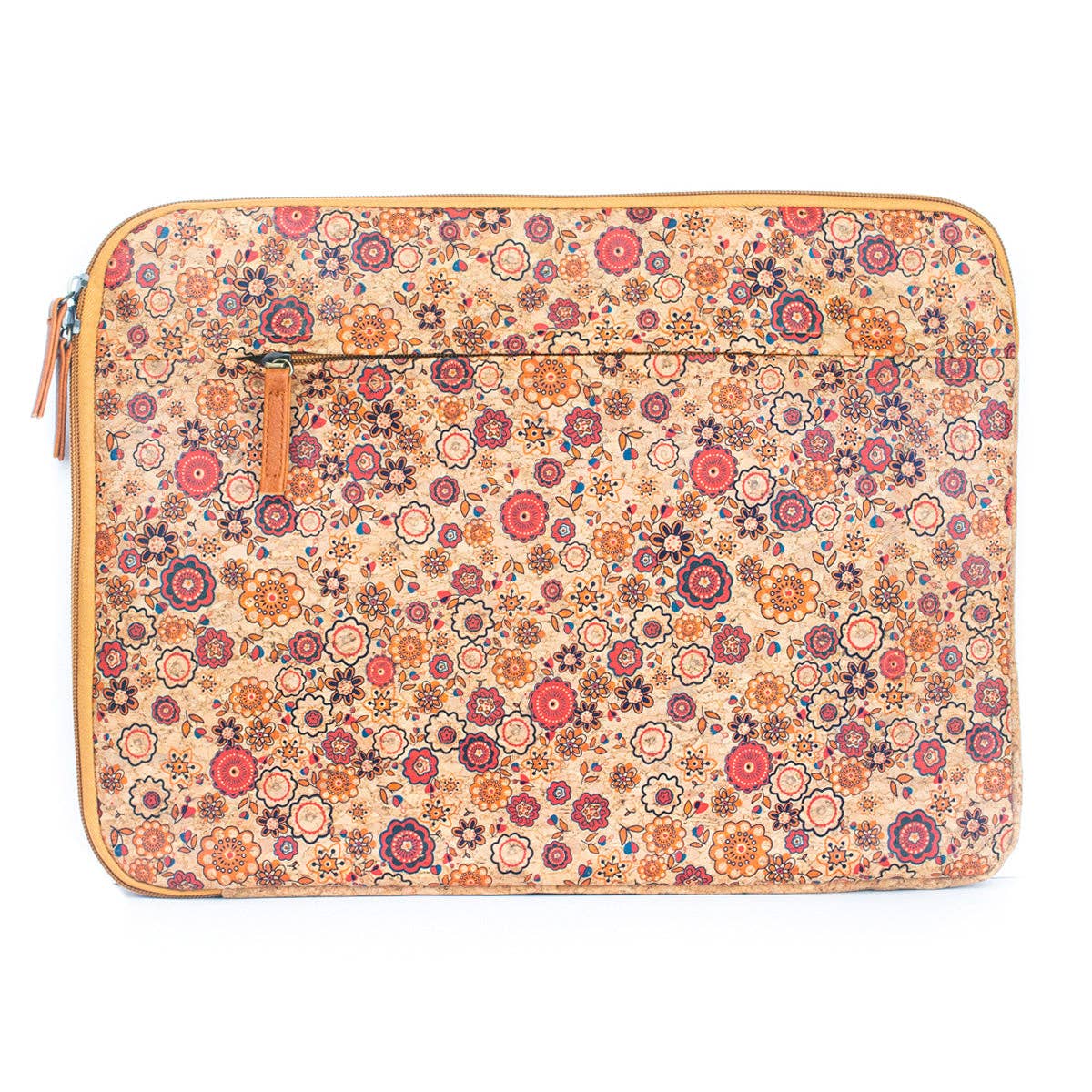 Natural Cork and Printed Notebook Laptop Sleeve - BAGF-074-9