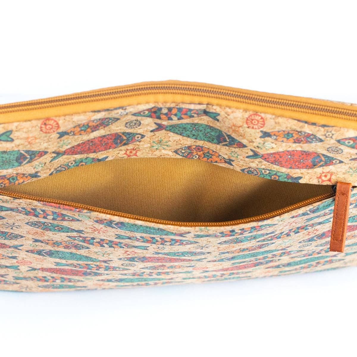 Natural Cork and Printed Notebook Laptop Sleeve - BAGF-074-4