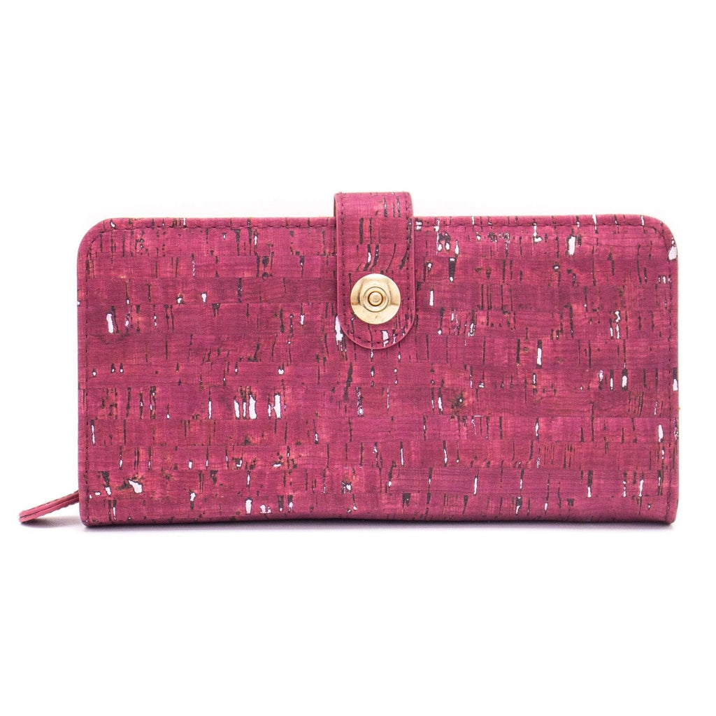 BUY 1 GET 1 FREE: Burgundy Cork Wallet with Magnetic Closure BAG-2062-B-4