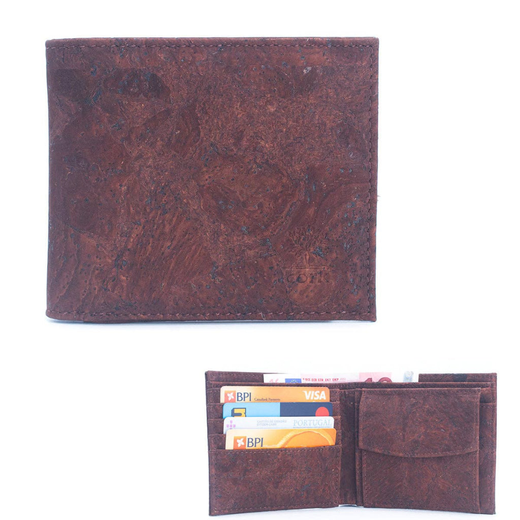BUY 1 GET 1 FREE: Brown Cork Men's Wallet with Box Packaging BAG-2254-7