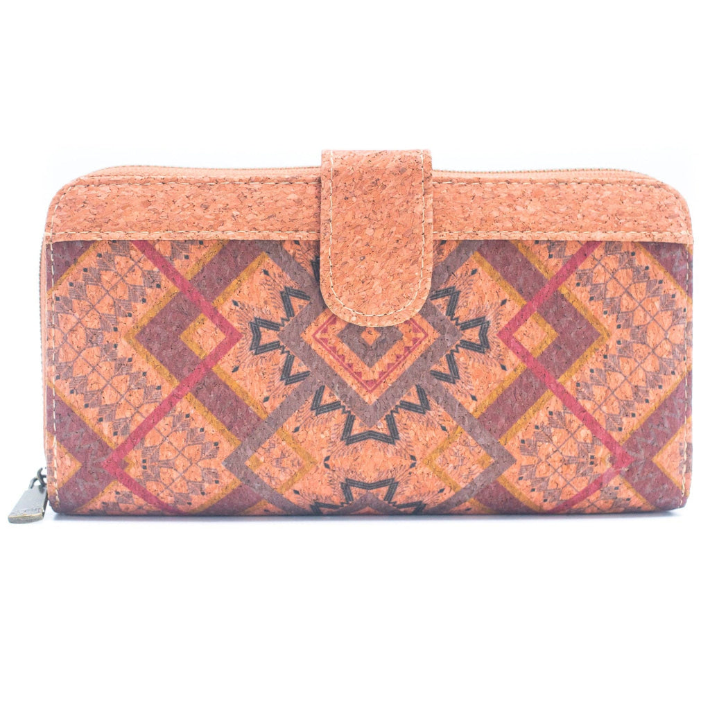 BUY 1 GET 1 FREE: Folding wallet Mandala flower pattern- Vegan Cork Wallet BAG-2220-7