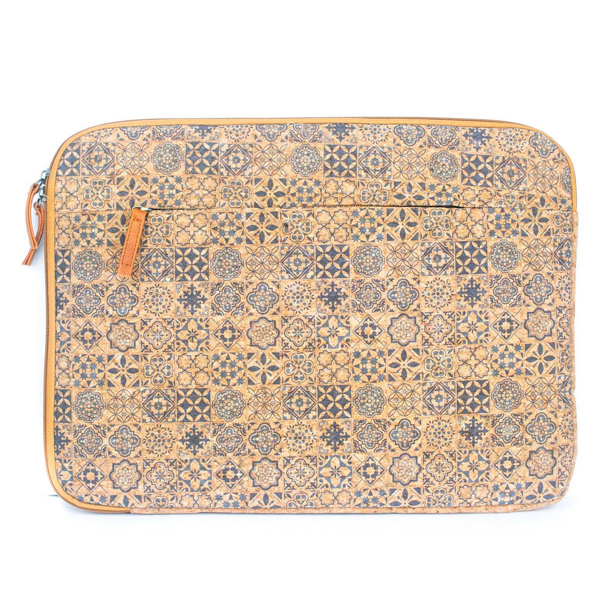 Natural Cork and Printed Notebook Laptop Sleeve - BAGF-074-10