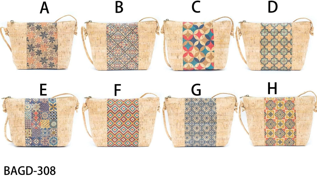 BUY 1 GET 1 FREE: Medium model Smart Printed Cork Crossbody Bag BAGD-308-1