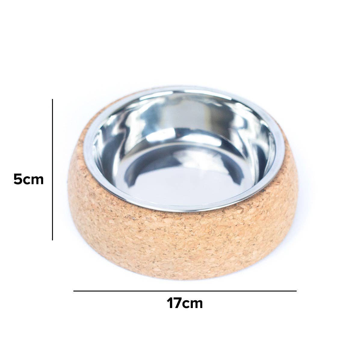 Cork Base and Stainless Steel Pet Food Bowl L-926-4
