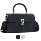 Elegant Black Cork Crossbody Bag with Gold Buckle and Cotton Strap BAG-2321-0