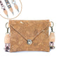 Tobacco-Colored Cork Crossbody Bag with Detachable Wide Strap and Heart-Shaped Snap Closure BAGP-281-0