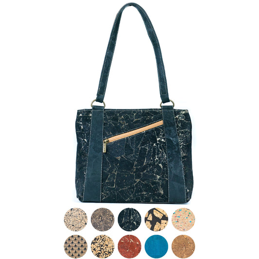 Cork Shoulder Bag with Double Zipper Pockets BAGP-285-0