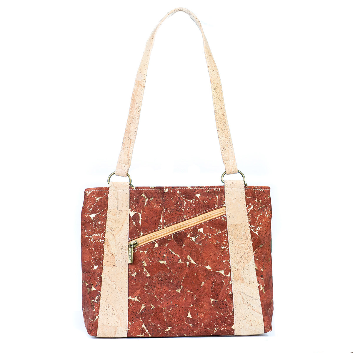 Cork Shoulder Bag with Double Zipper Pockets BAGP-285-5