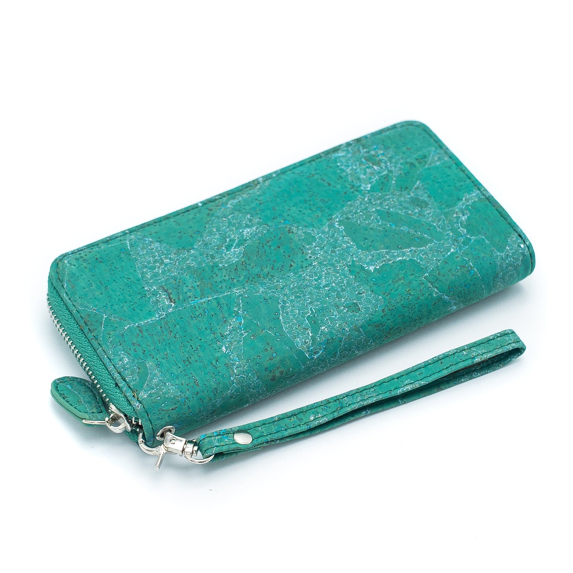 Turquoise Green Cork Wallet with Detachable Wrist Strap BAG-2084-3