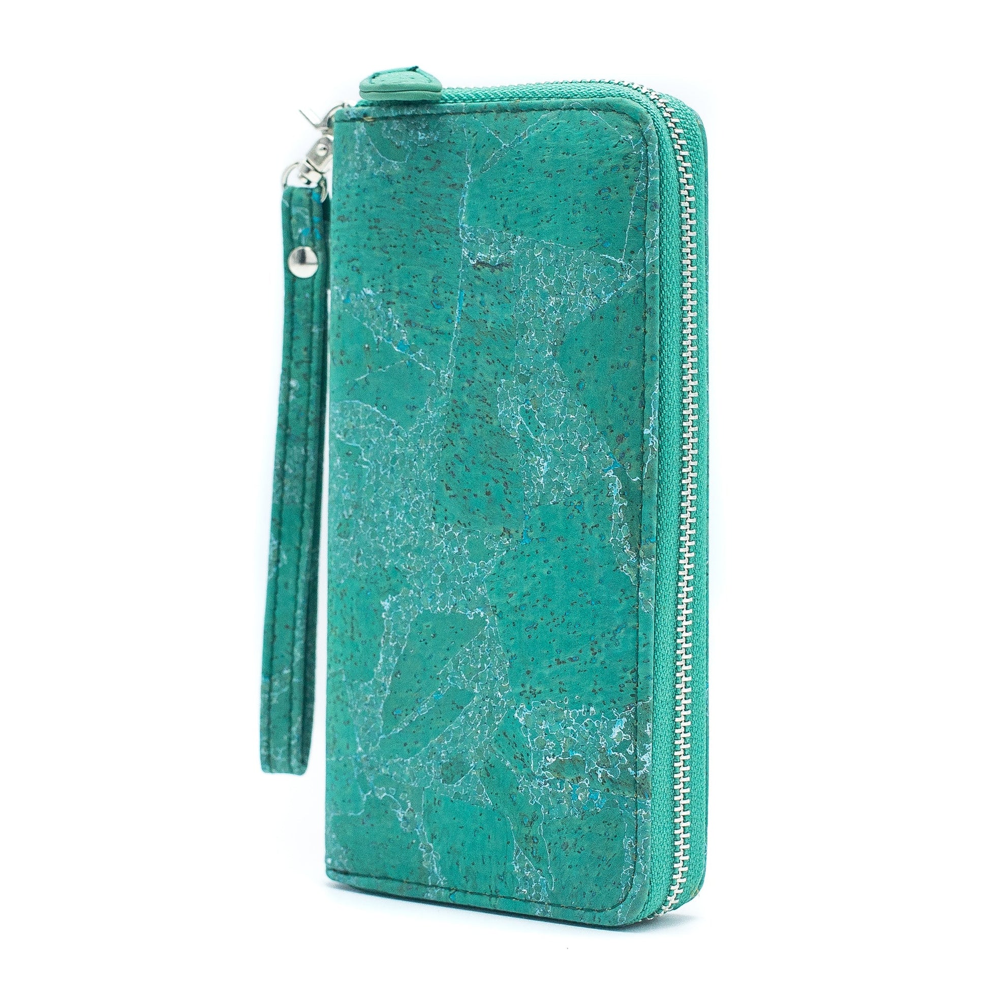 Turquoise Green Cork Wallet with Detachable Wrist Strap BAG-2084-4