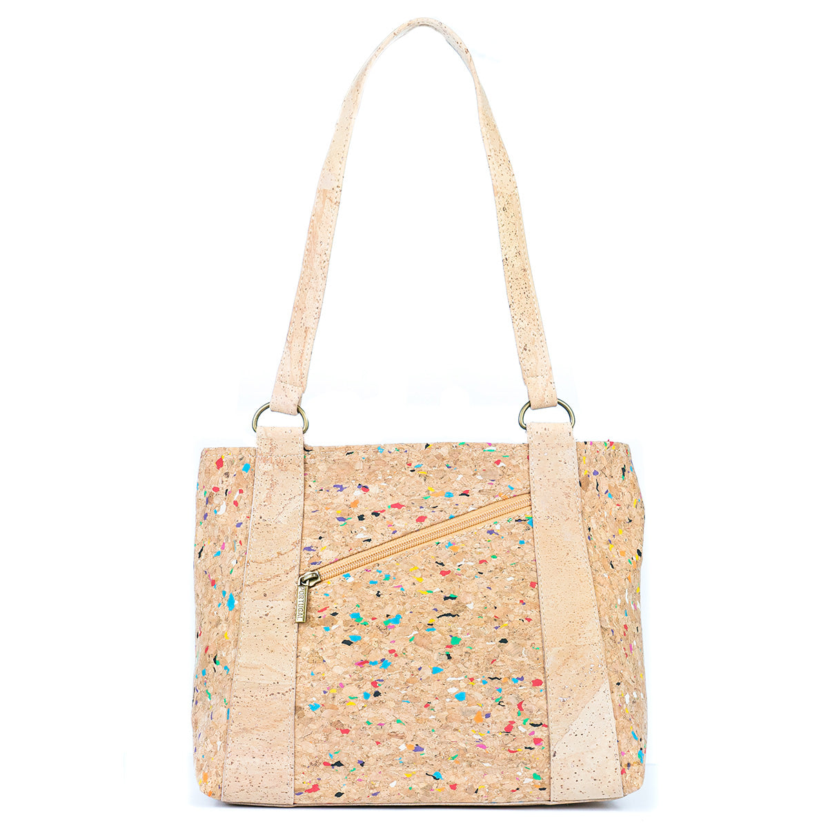 Cork Shoulder Bag with Double Zipper Pockets BAGP-285-7