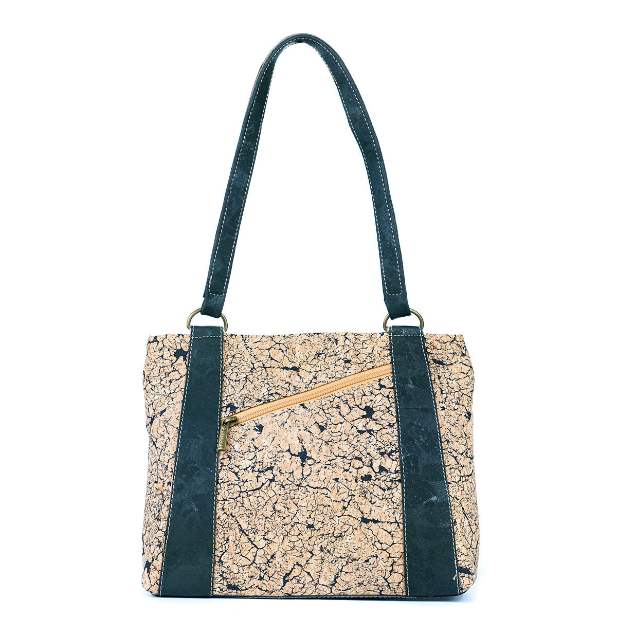Cork Shoulder Bag with Double Zipper Pockets BAGP-285-3