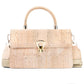 Elegant Black Cork Crossbody Bag with Gold Buckle and Cotton Strap BAG-2321-2
