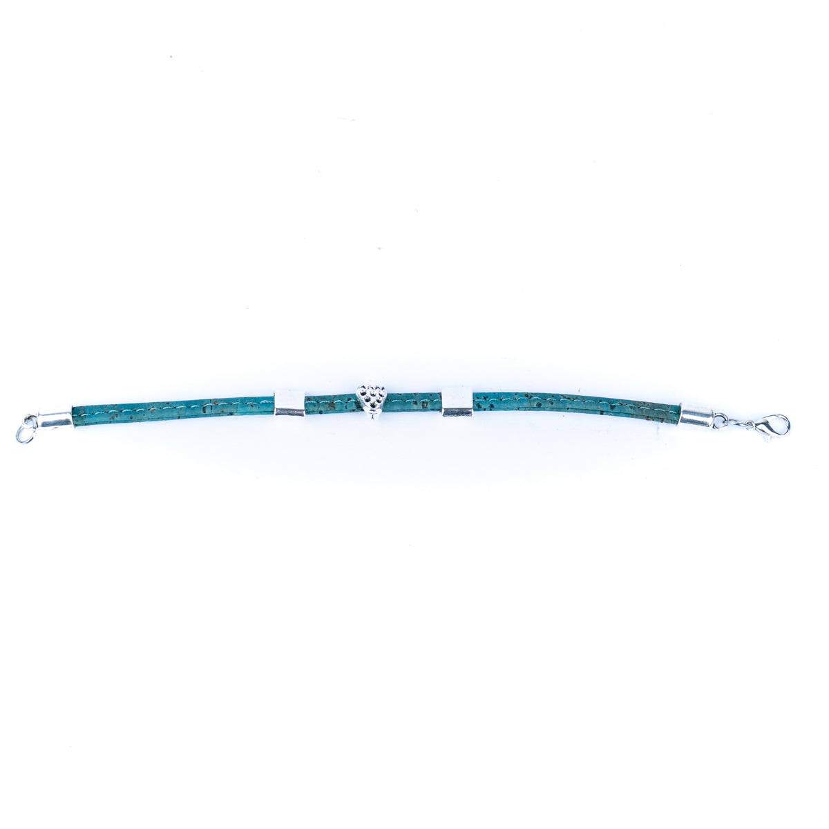 5mm flat colored cork wire and alloy strawberry hardware handmade women's bracelet  BR-504-MIX-5-1