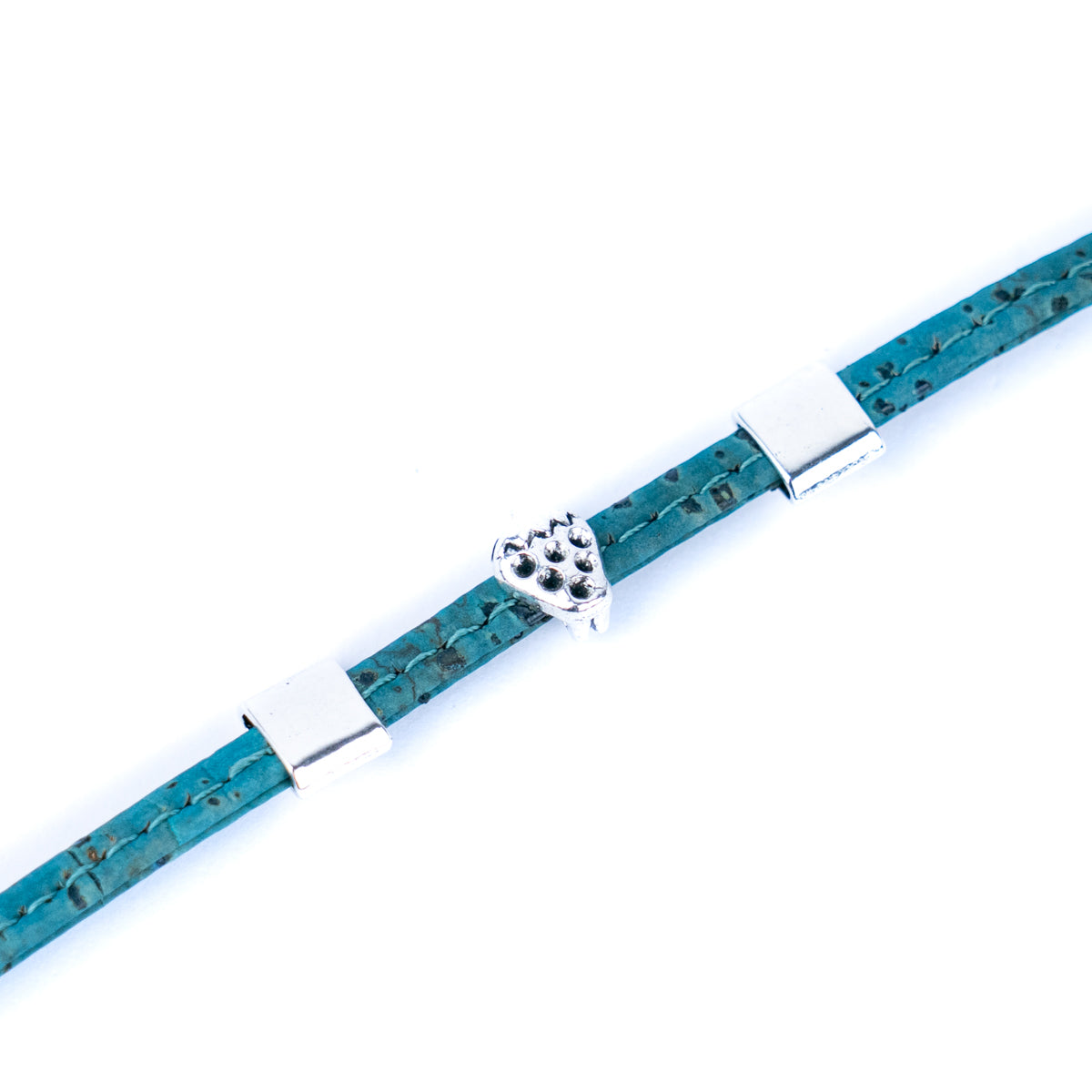 5mm flat colored cork wire and alloy strawberry hardware handmade women's bracelet  BR-504-MIX-5-2