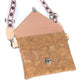 Tobacco-Colored Cork Crossbody Bag with Detachable Wide Strap and Heart-Shaped Snap Closure BAGP-281-2