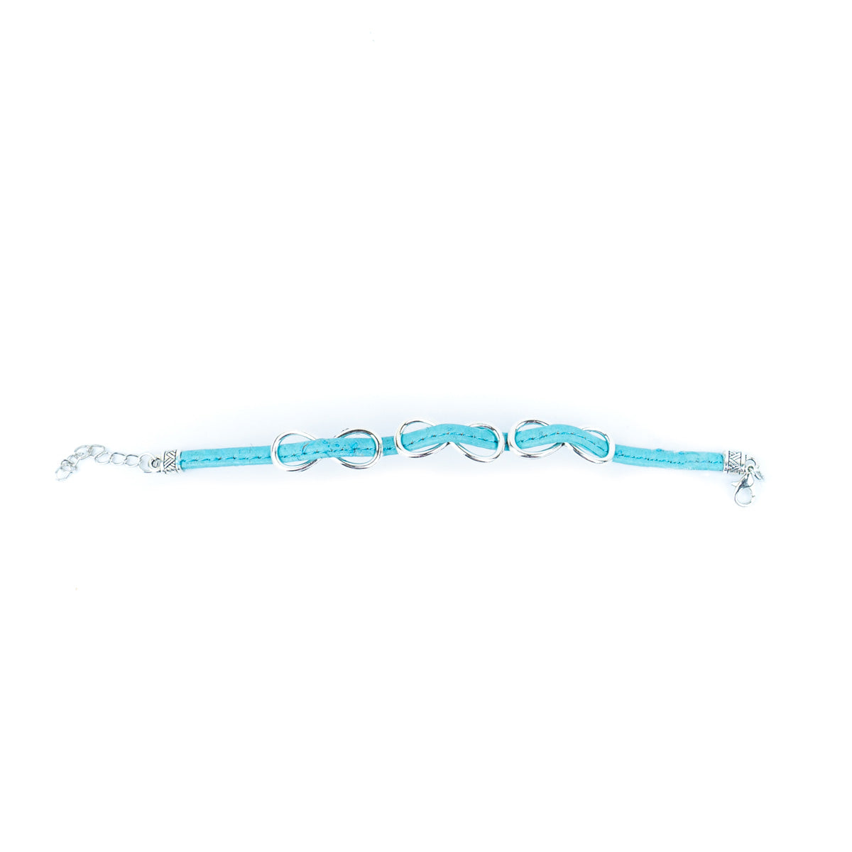 5mm flat cork wire and alloy infinity symbol handmade unisex fashion bracelet DBR-045-MIX-5-1