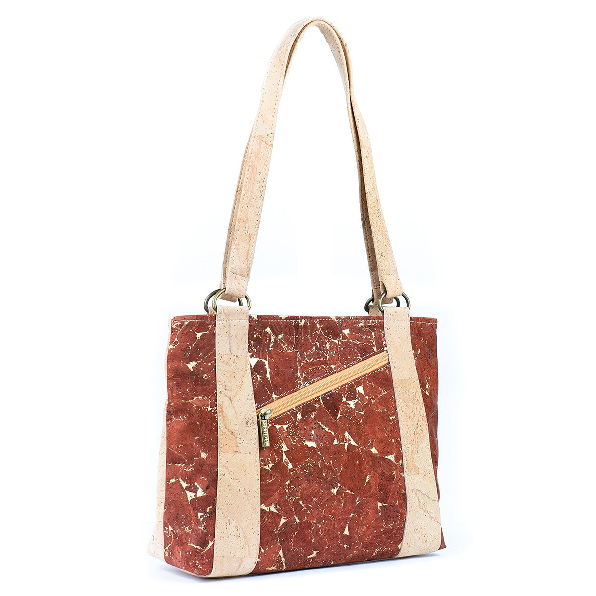 Cork Shoulder Bag with Double Zipper Pockets BAGP-285-1