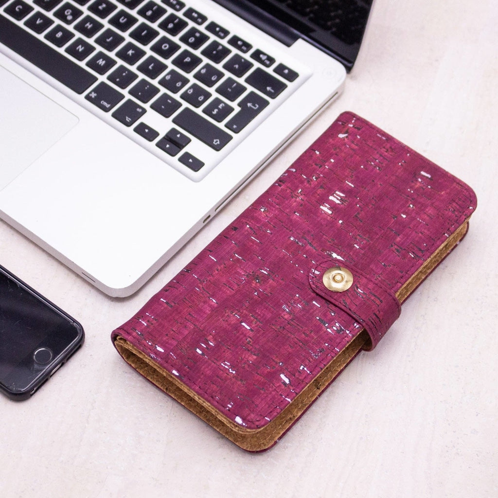 BUY 1 GET 1 FREE: Burgundy Cork Wallet with Magnetic Closure BAG-2062-B-2