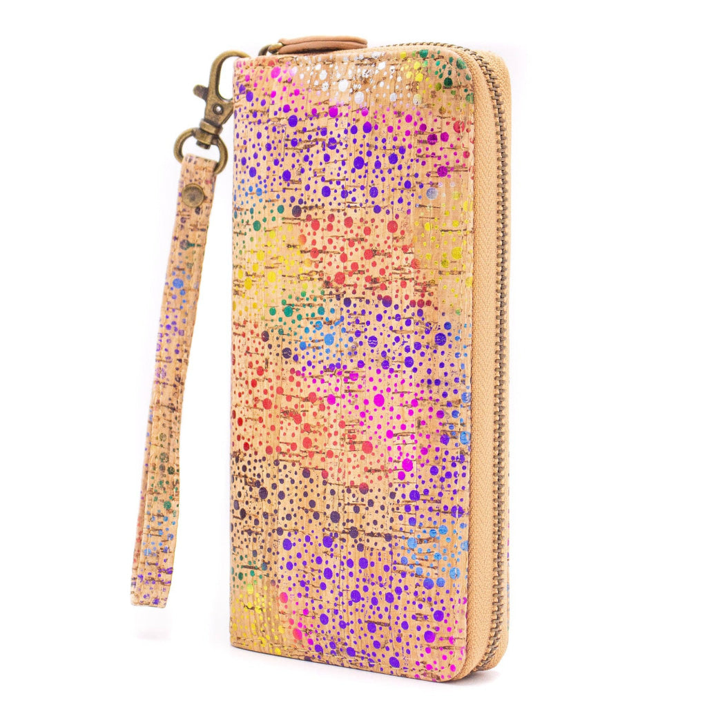 BUY 1 GET 1 FREE: All cork Glitz Polka Vegan Zipper Wallet BAG-2060-3