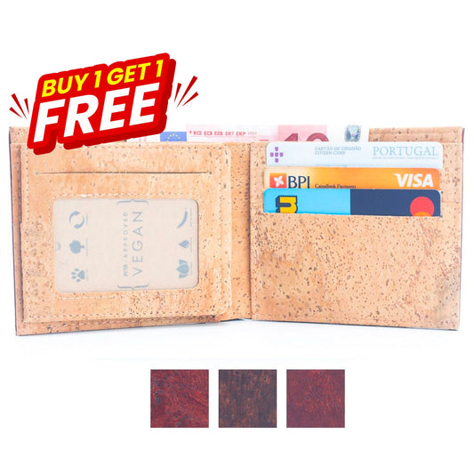 BUY 1 GET 1 FREE: Brown Cork Men's Cardholder Wallet  BAG-2074-DEF-0