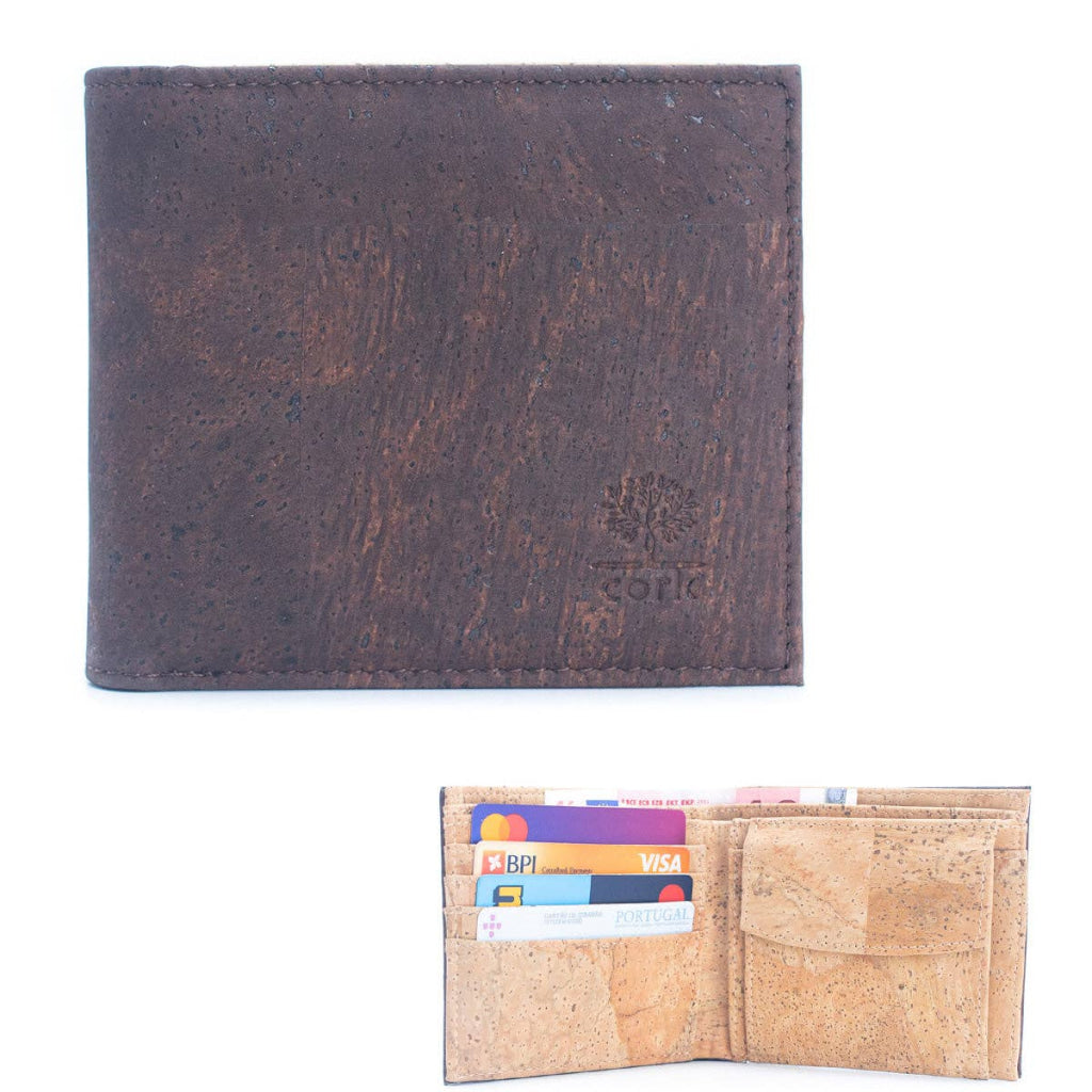 BUY 1 GET 1 FREE: Brown Cork Men's Wallet with Box Packaging BAG-2254-5