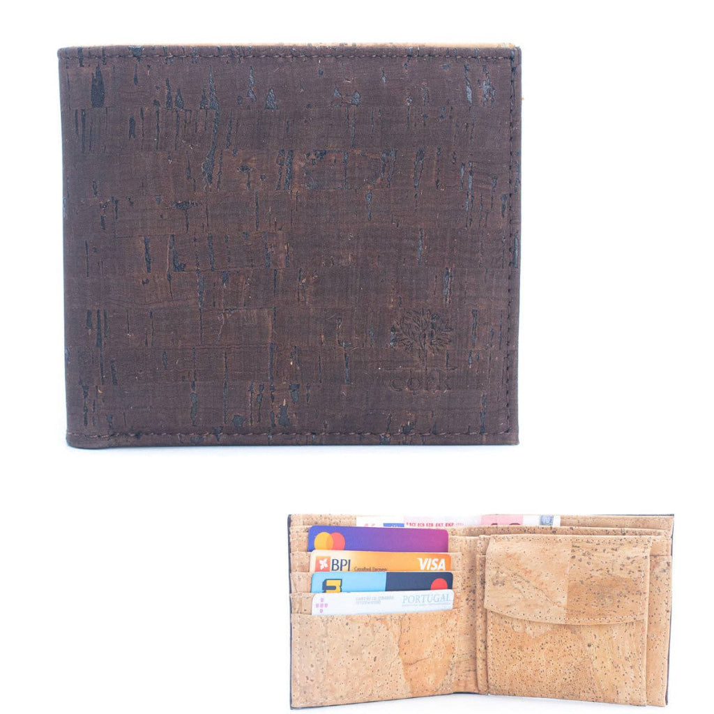 BUY 1 GET 1 FREE: Brown Cork Men's Wallet with Box Packaging BAG-2254-6