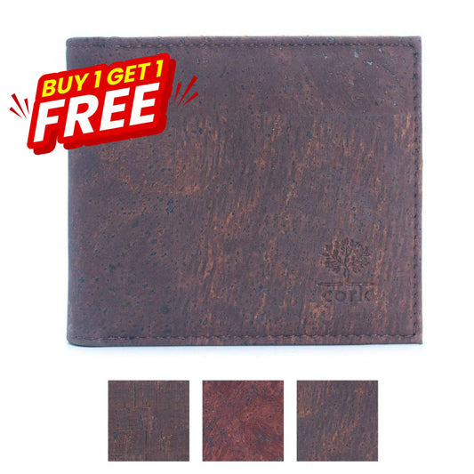 BUY 1 GET 1 FREE: Brown Cork Men's Wallet with Box Packaging BAG-2254-0