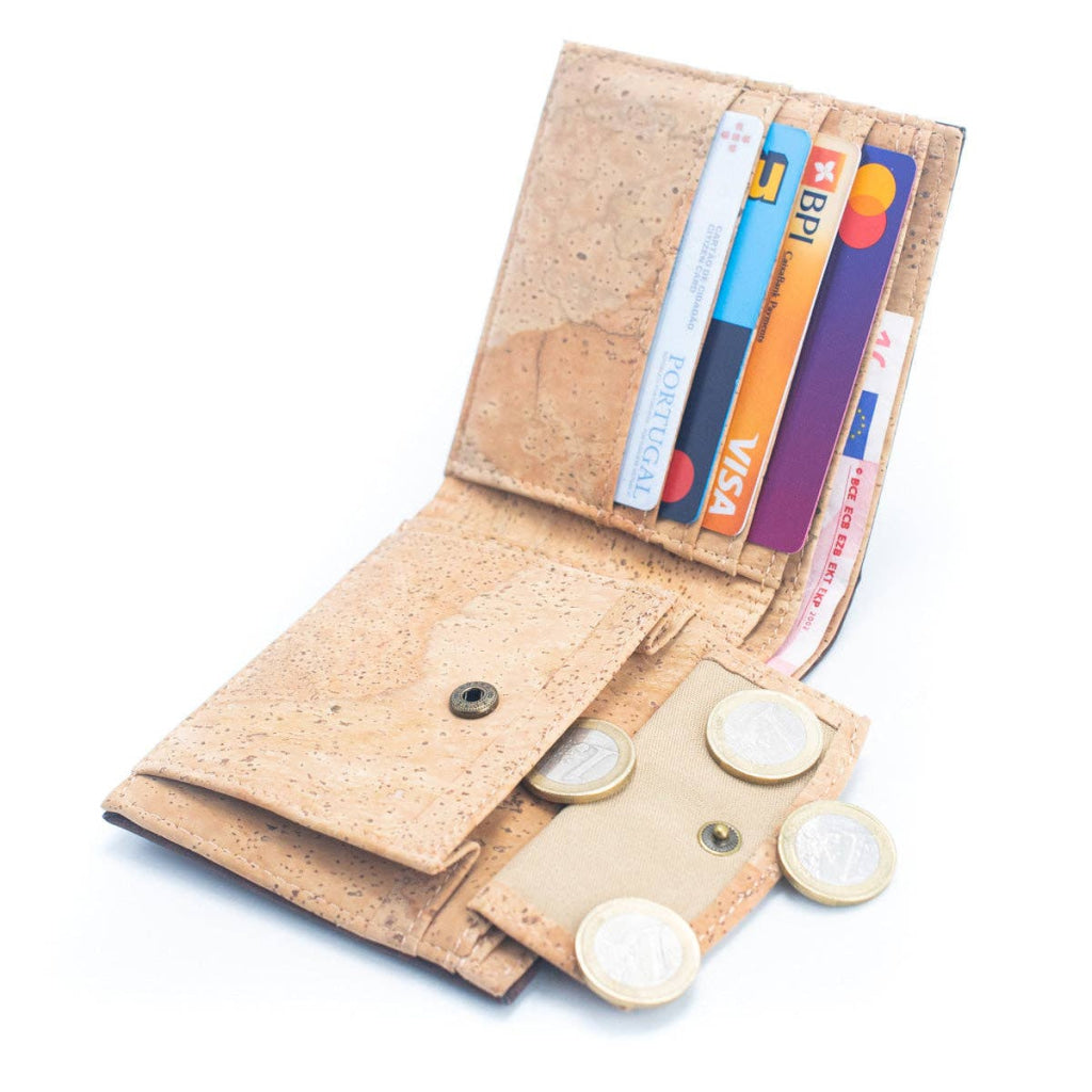 BUY 1 GET 1 FREE: Brown Cork Men's Wallet with Box Packaging BAG-2254-2