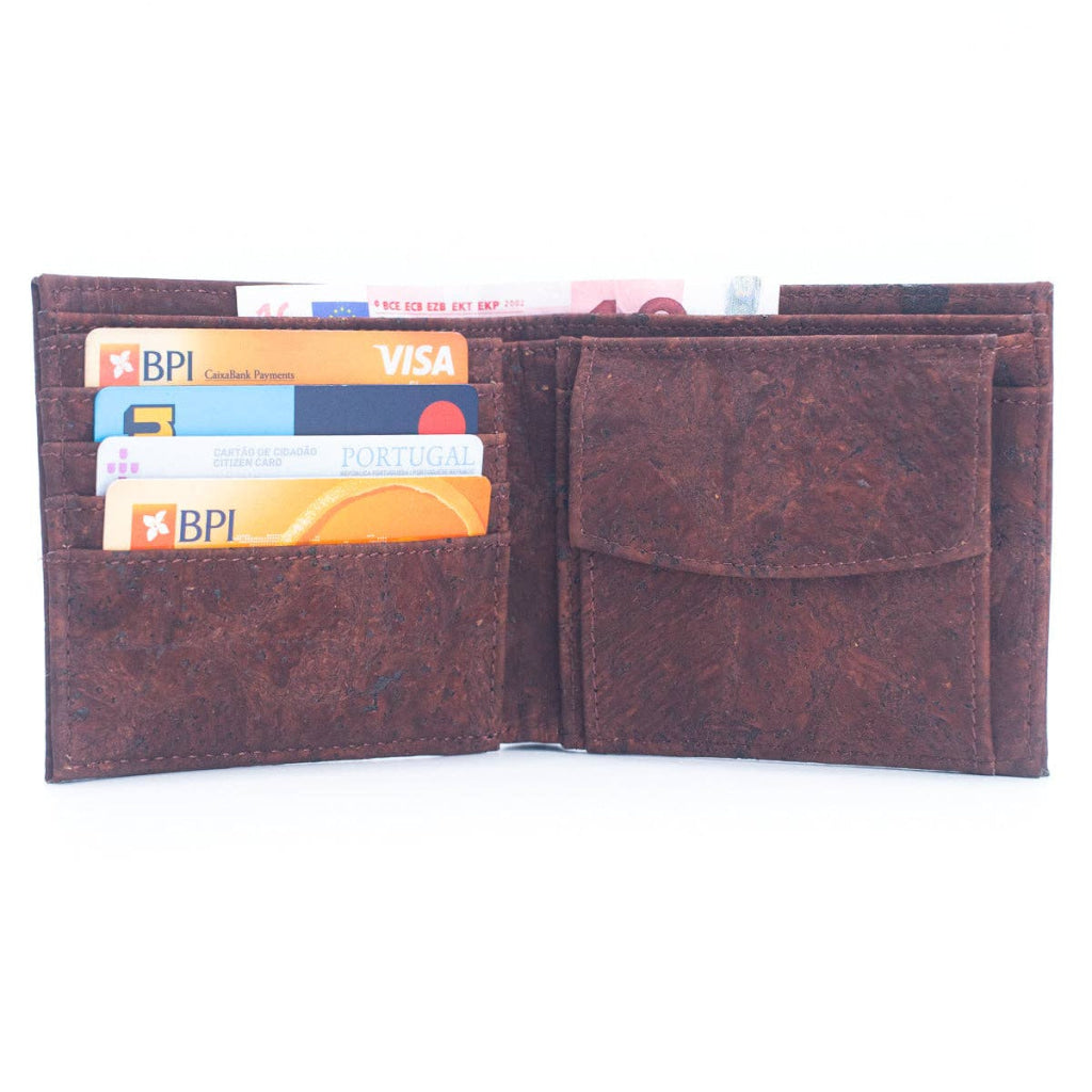 BUY 1 GET 1 FREE: Brown Cork Men's Wallet with Box Packaging BAG-2254-3