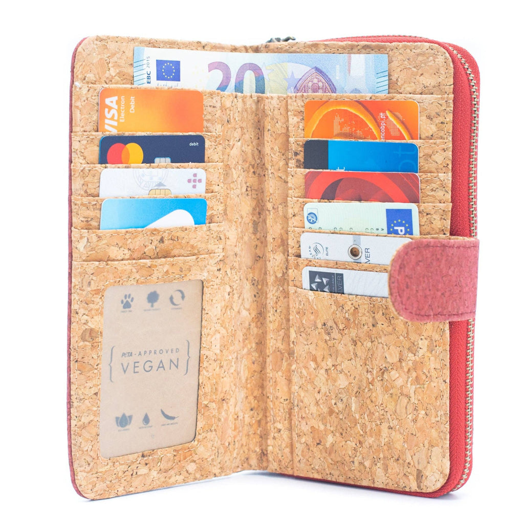BUY 1 GET 1 FREE: Folding wallet Mandala flower pattern- Vegan Cork Wallet BAG-2220-4