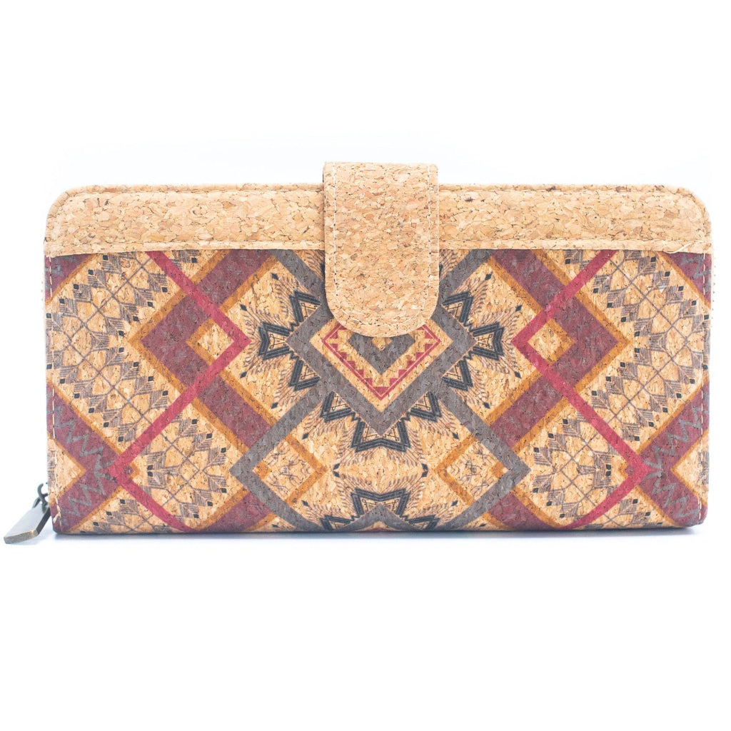 BUY 1 GET 1 FREE: Folding wallet Mandala flower pattern- Vegan Cork Wallet BAG-2220-3