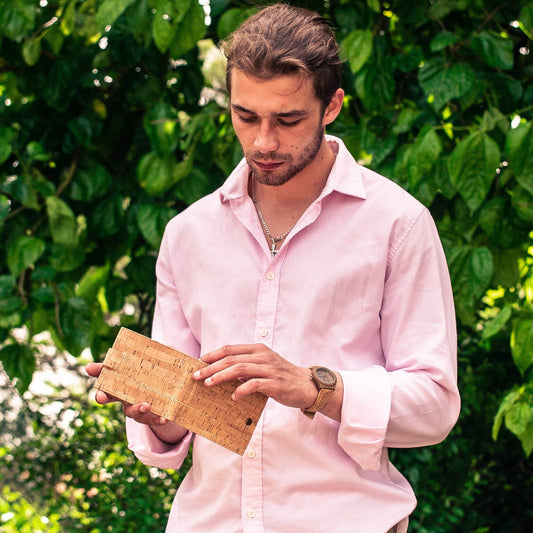 Natural rustic cork wallet for men BAG-2232-0