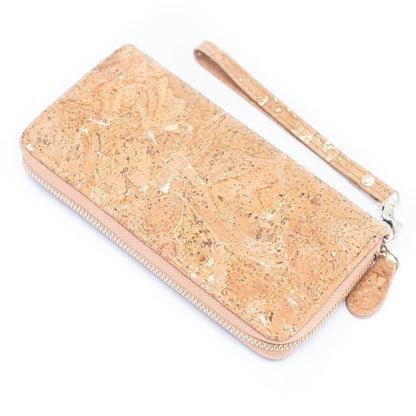 BUY 1 GET 1 FREE: Golden colors Natural cork Women Quilted Wallet Fold Card Holder Wallet  BAG-2204-5