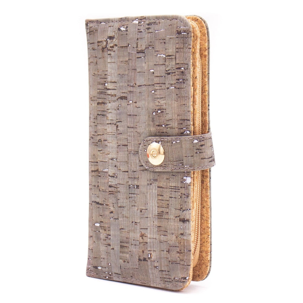 BUY 1 GET 1 FREE: Lux Silver Cork Wallet with Magnetic closure BAG-2062-A-3