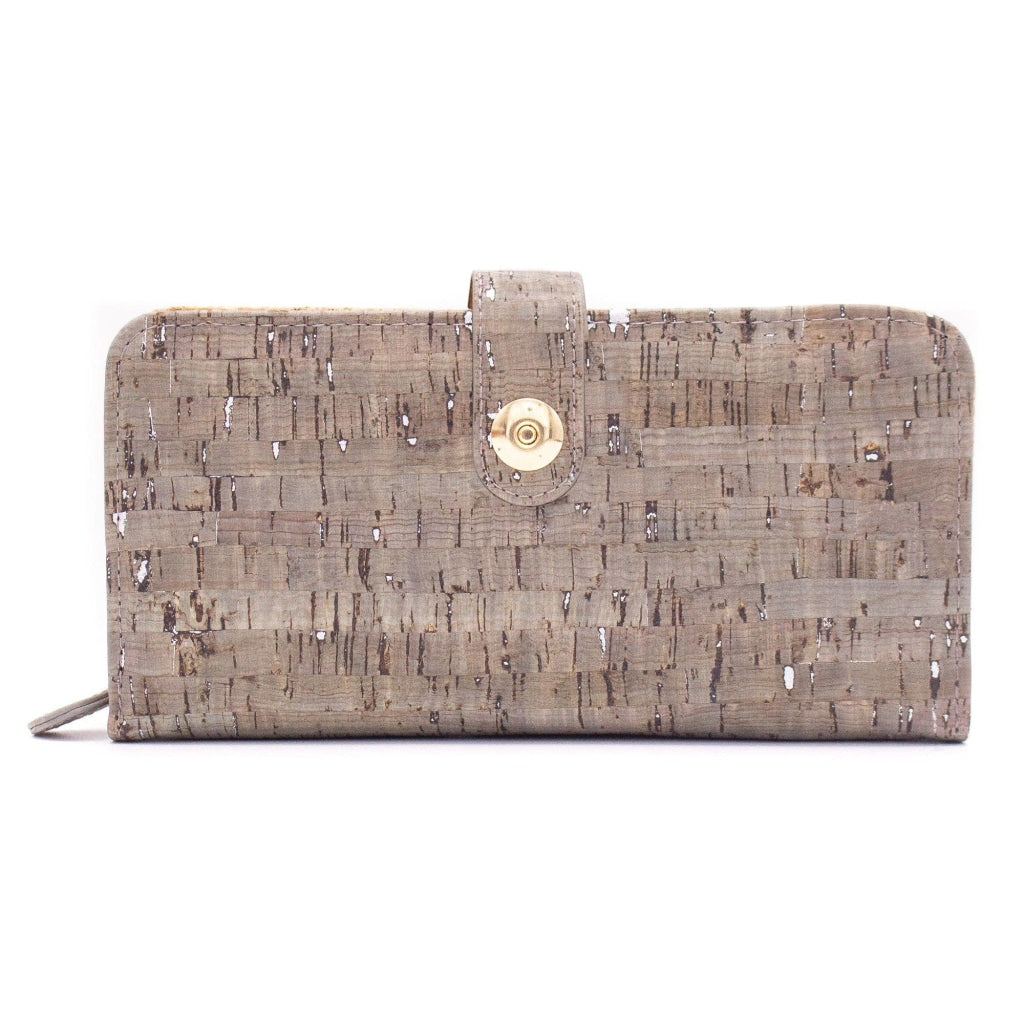 BUY 1 GET 1 FREE: Lux Silver Cork Wallet with Magnetic closure BAG-2062-A-4