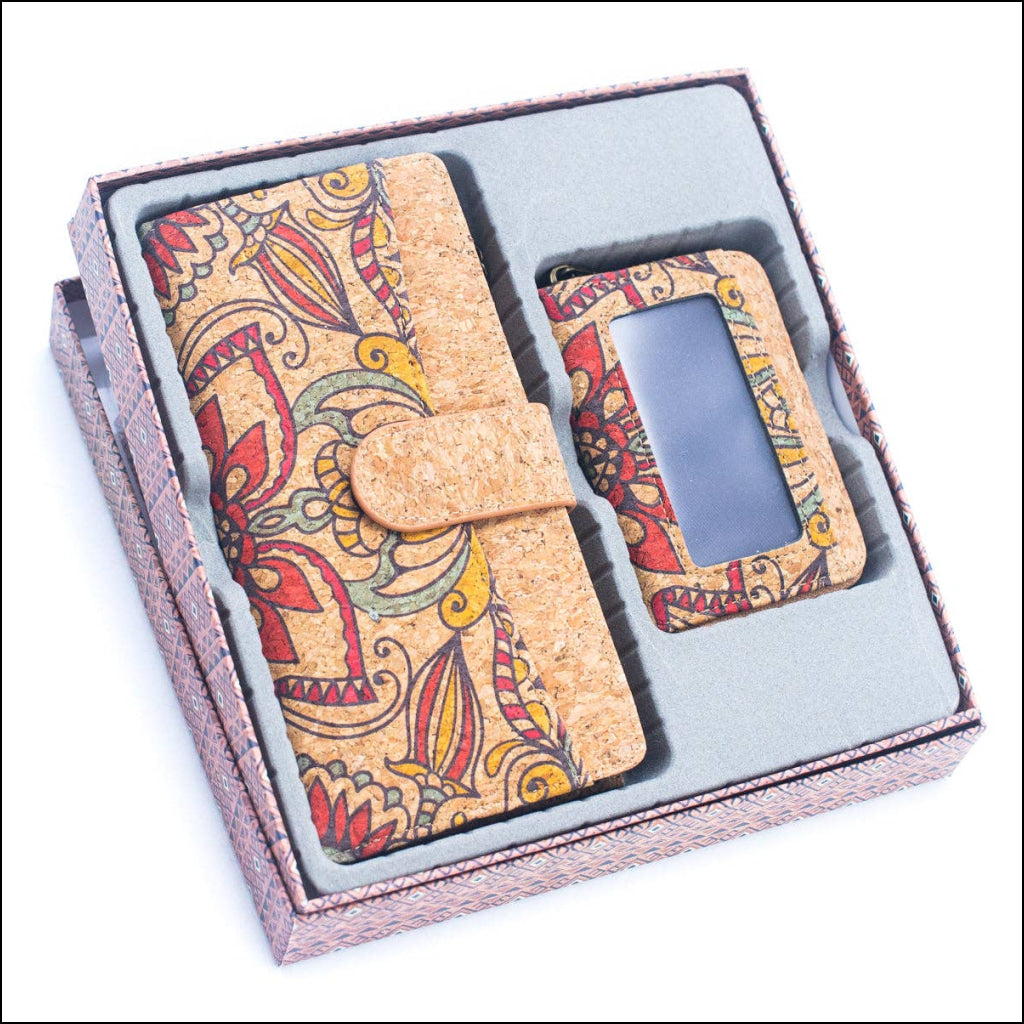 Natural Cork Gift Boxed Women's Wallet Set (2 pieces)  HY-036-5