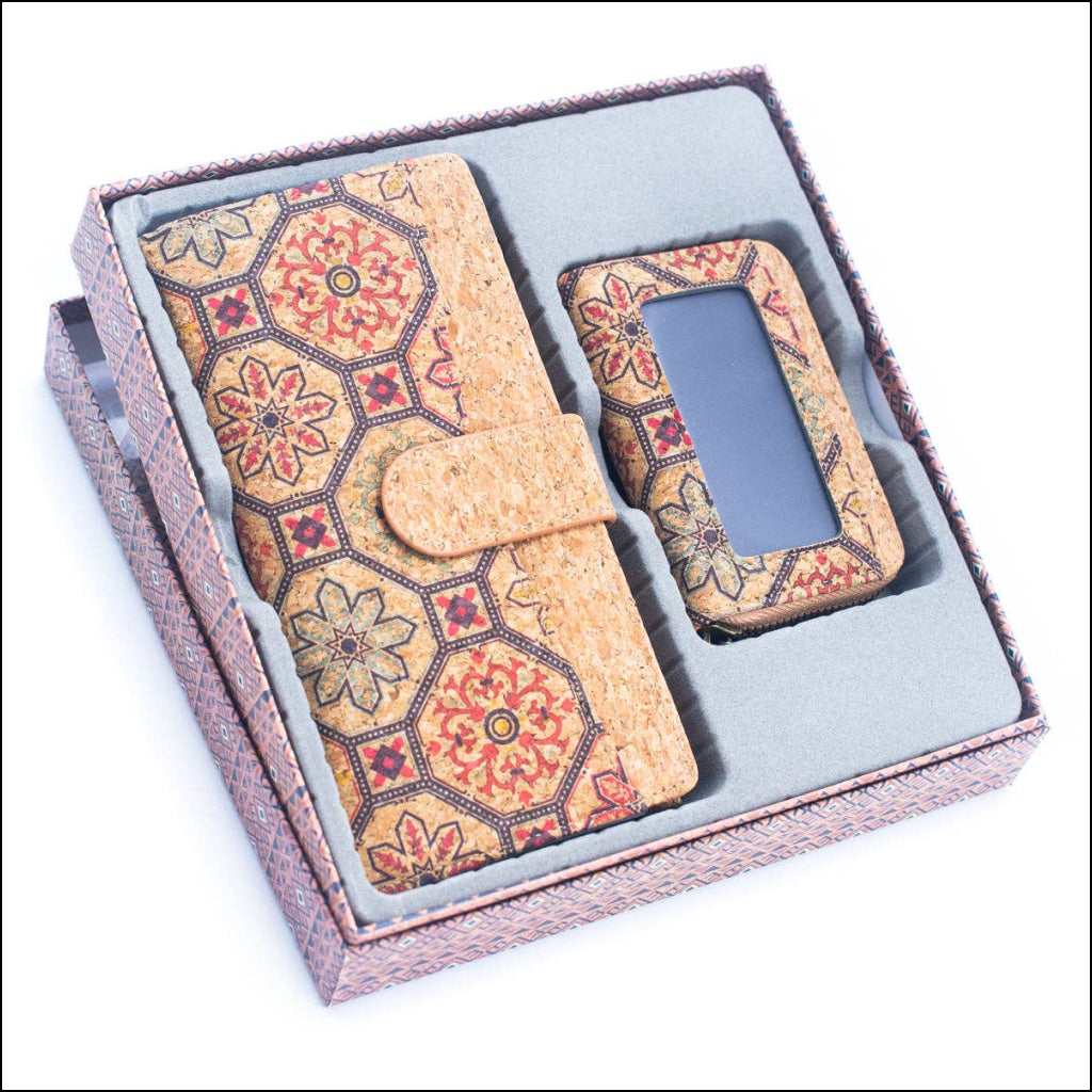 Natural Cork Gift Boxed Women's Wallet Set (2 pieces)  HY-036-1