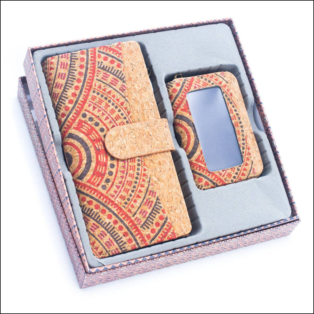 Natural Cork Gift Boxed Women's Wallet Set (2 pieces)  HY-036-2