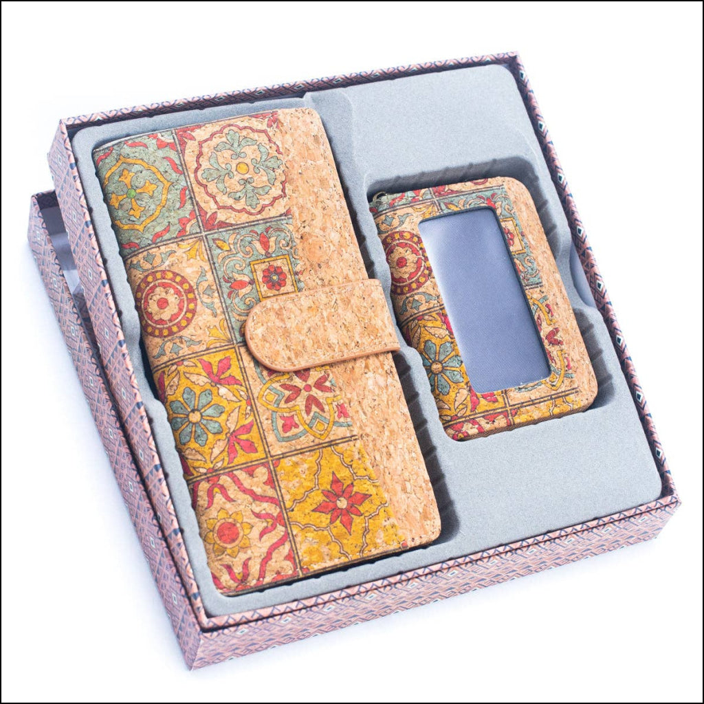 Natural Cork Gift Boxed Women's Wallet Set (2 pieces)  HY-036-8
