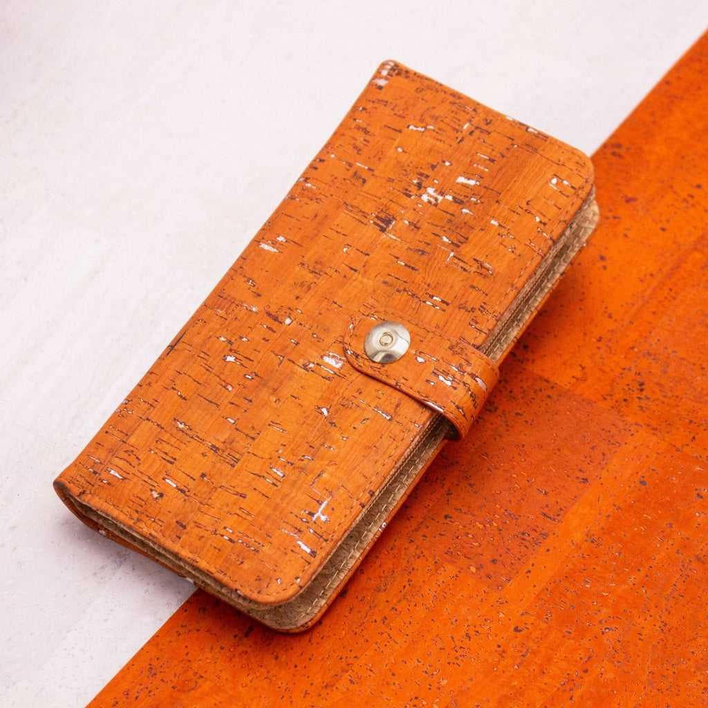 BUY 1 GET 1 FREE: Tangerine Cork Wallet with Magnetic Closure BAG-2062-C-2