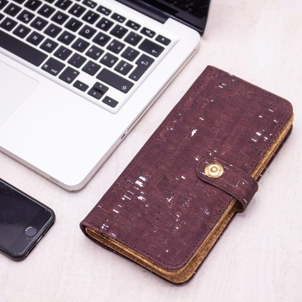 BUY 1 GET 1 FREE: Umber Brown Cork Wallet with Magnetic Closure BAG-2062-D-3