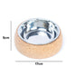 Cork Base and Stainless Steel Pet Food Bowl L-926-4