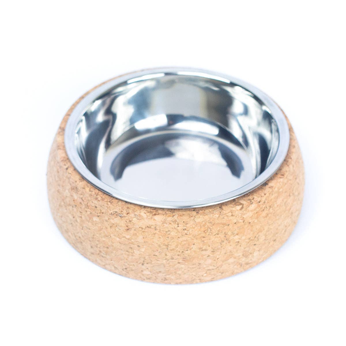 Cork Base and Stainless Steel Pet Food Bowl L-926-5